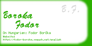boroka fodor business card