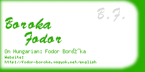 boroka fodor business card